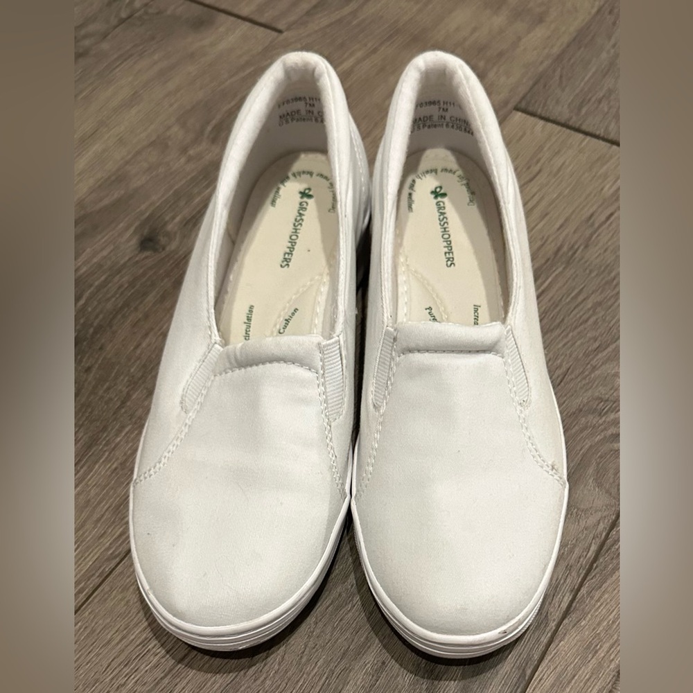 Grasshoppers Classic White Slip-Ons